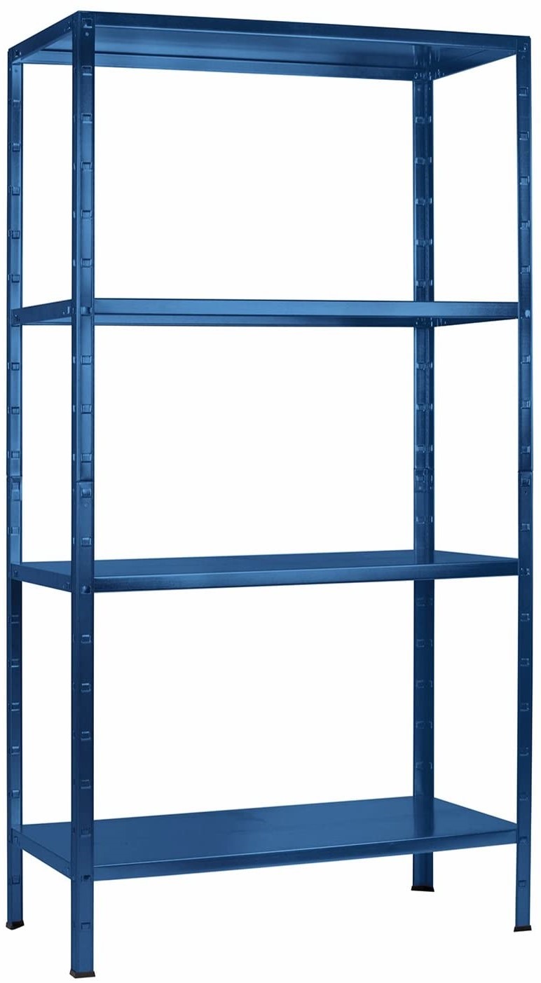 Stecksystem - Grundregal, Metall  - 4 Böden, 1800x800x400, blau