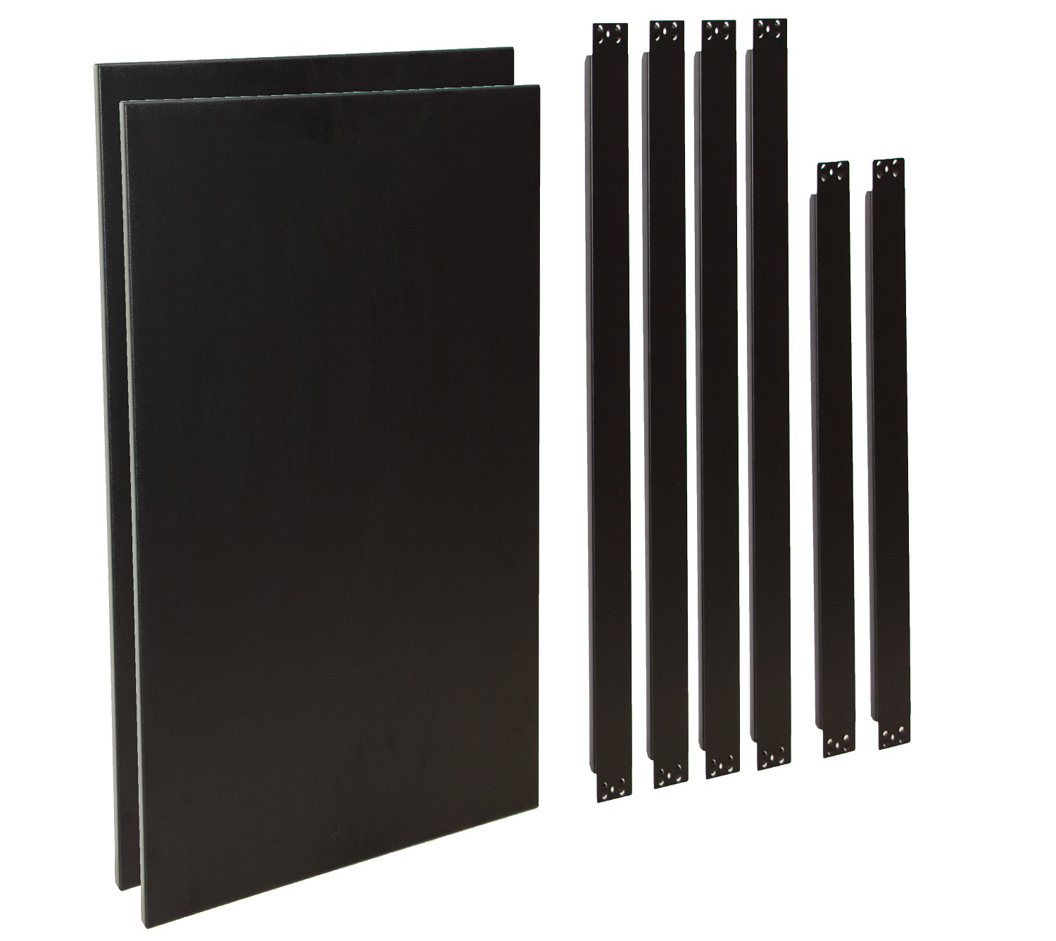 2 Profi-Stecksystem Fachböden, 120x50 cm (BxT), schwarz